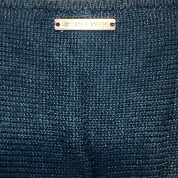 Michael Michael Kors Dark Green Teal Knit Sweater Side Zippers Size Large - Picture 7 of 7